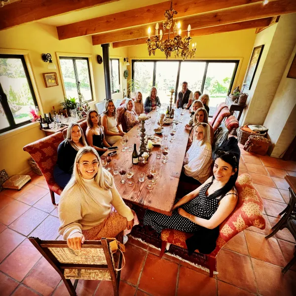 a group of people in a room