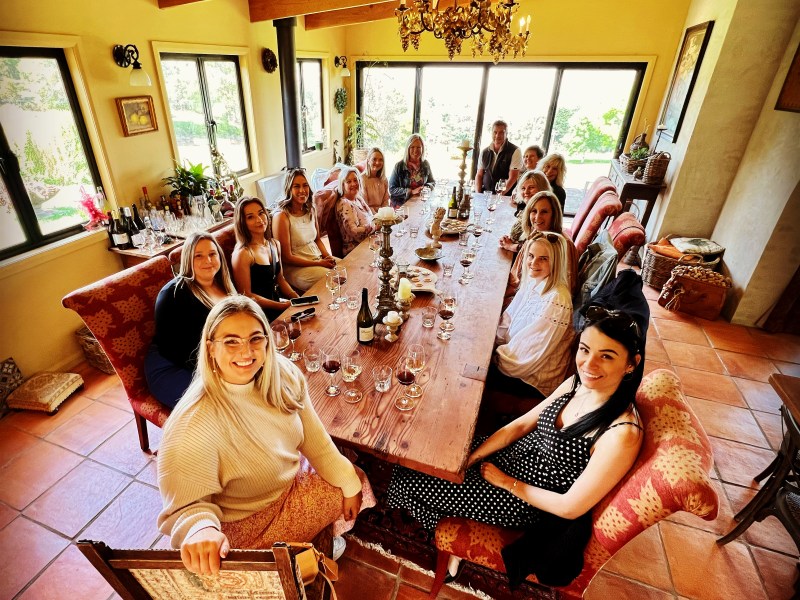 a group of people in a room