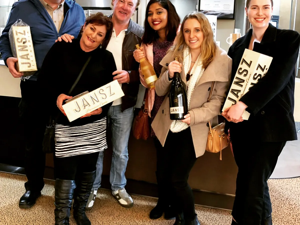 a group of people posing for a photo