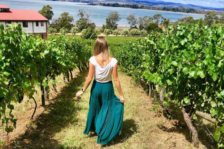 a person standing in a garden